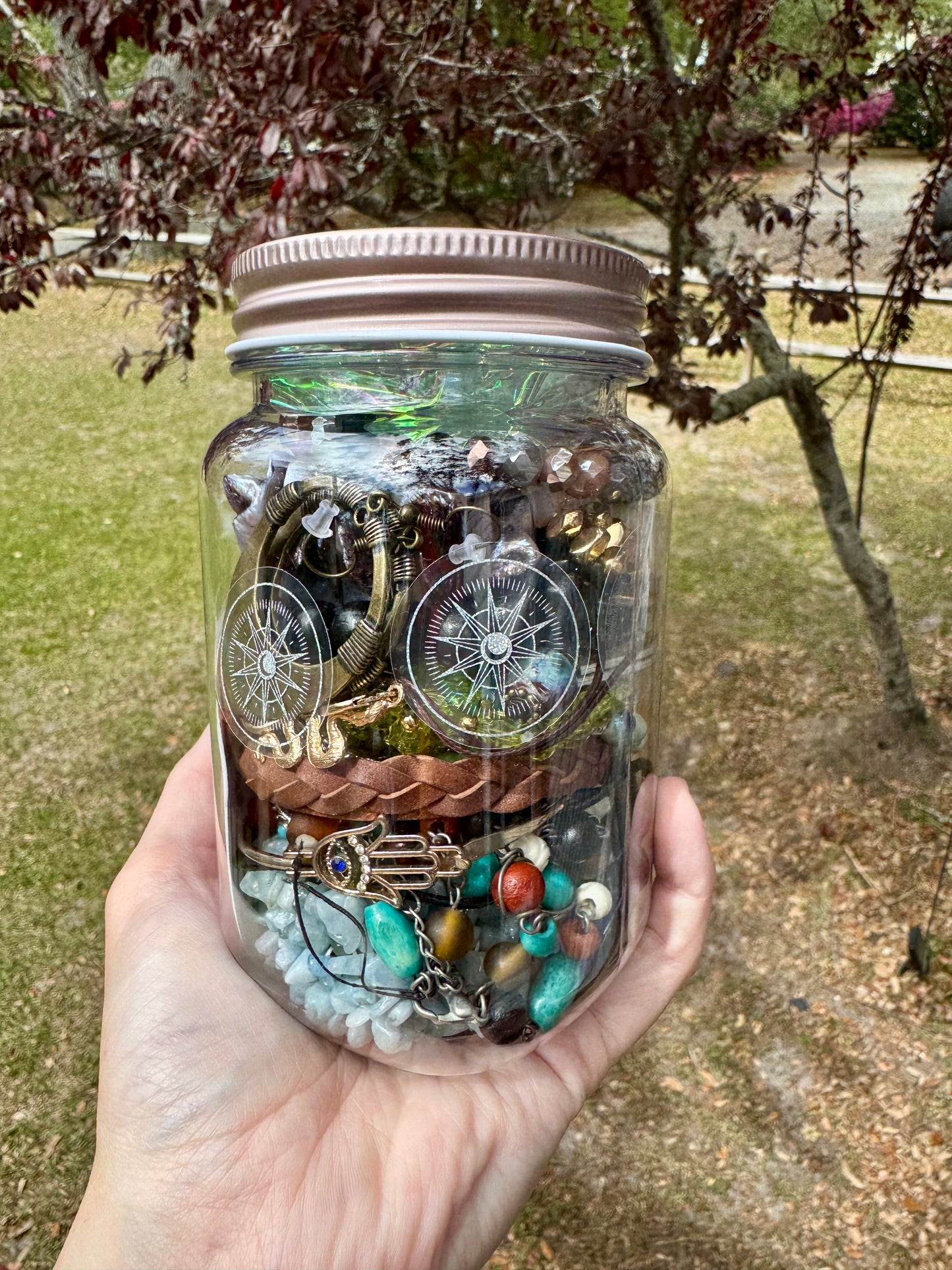 Preorder Jewelry Jars - *New items* with a few vintage mixed in - allow 7 days for creation. 16oz everyday or stardust themed