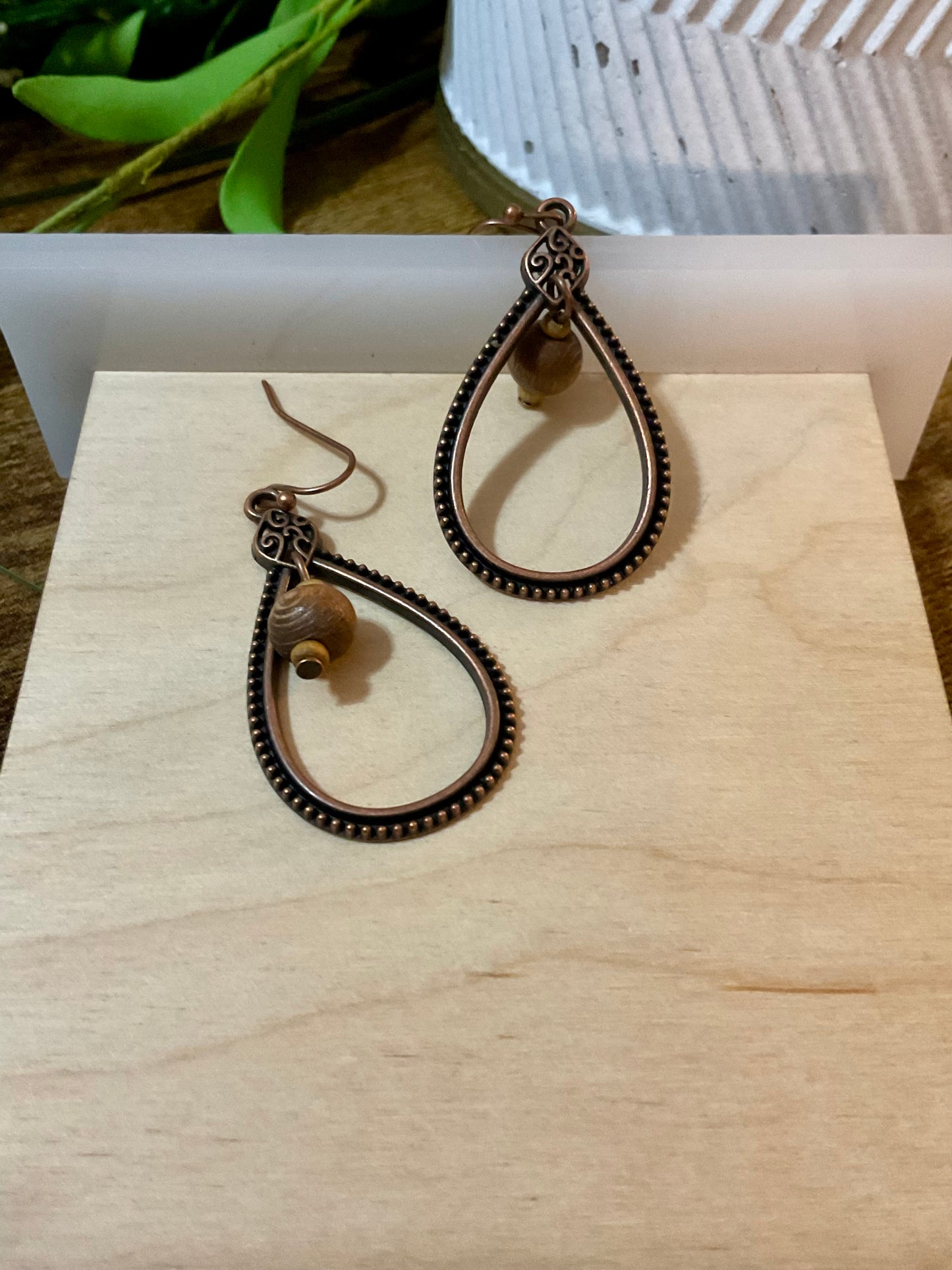 Vintage Teardrop Earrings in Copper