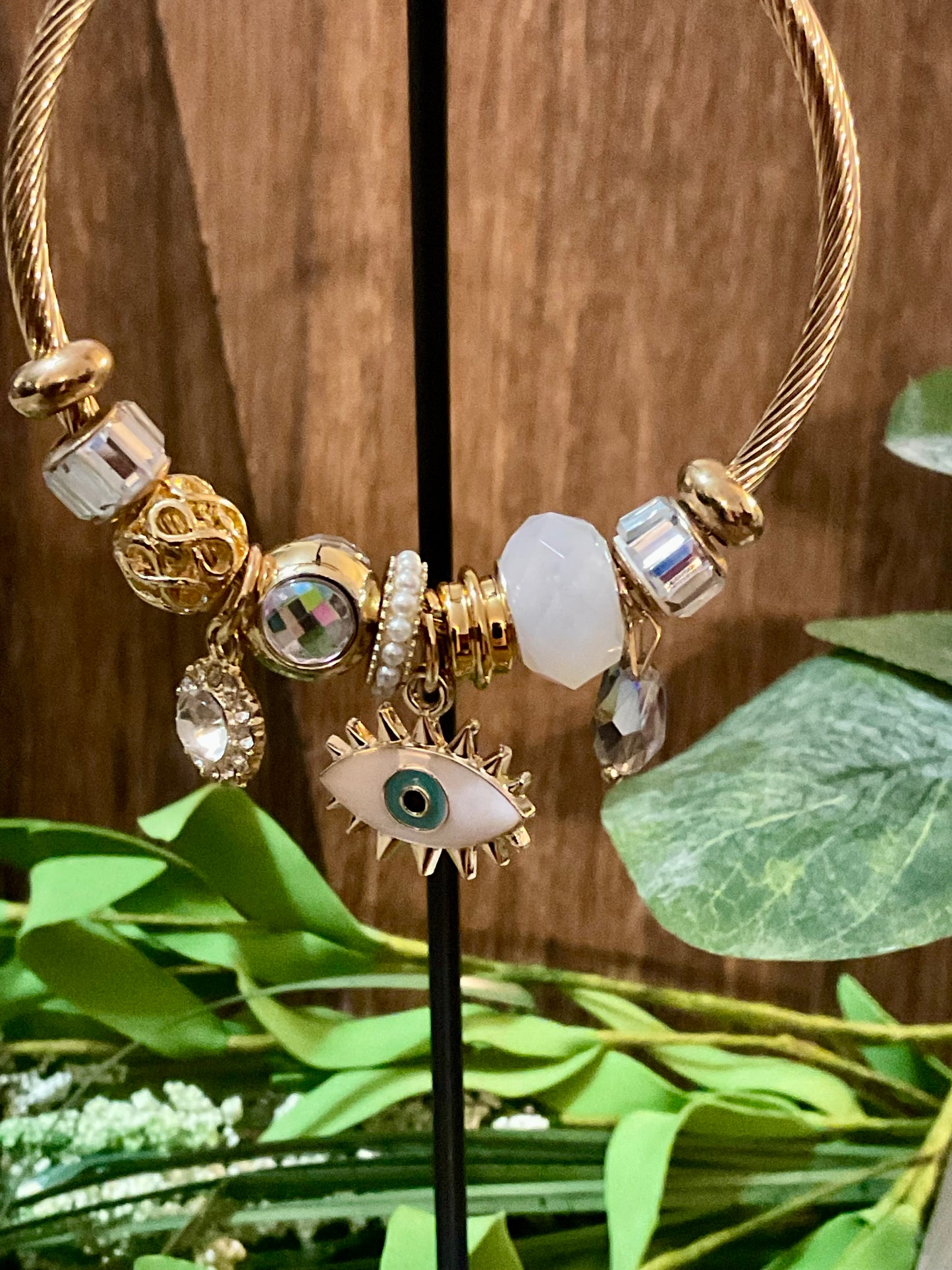 Evil Eye Gold Charm Bracelet