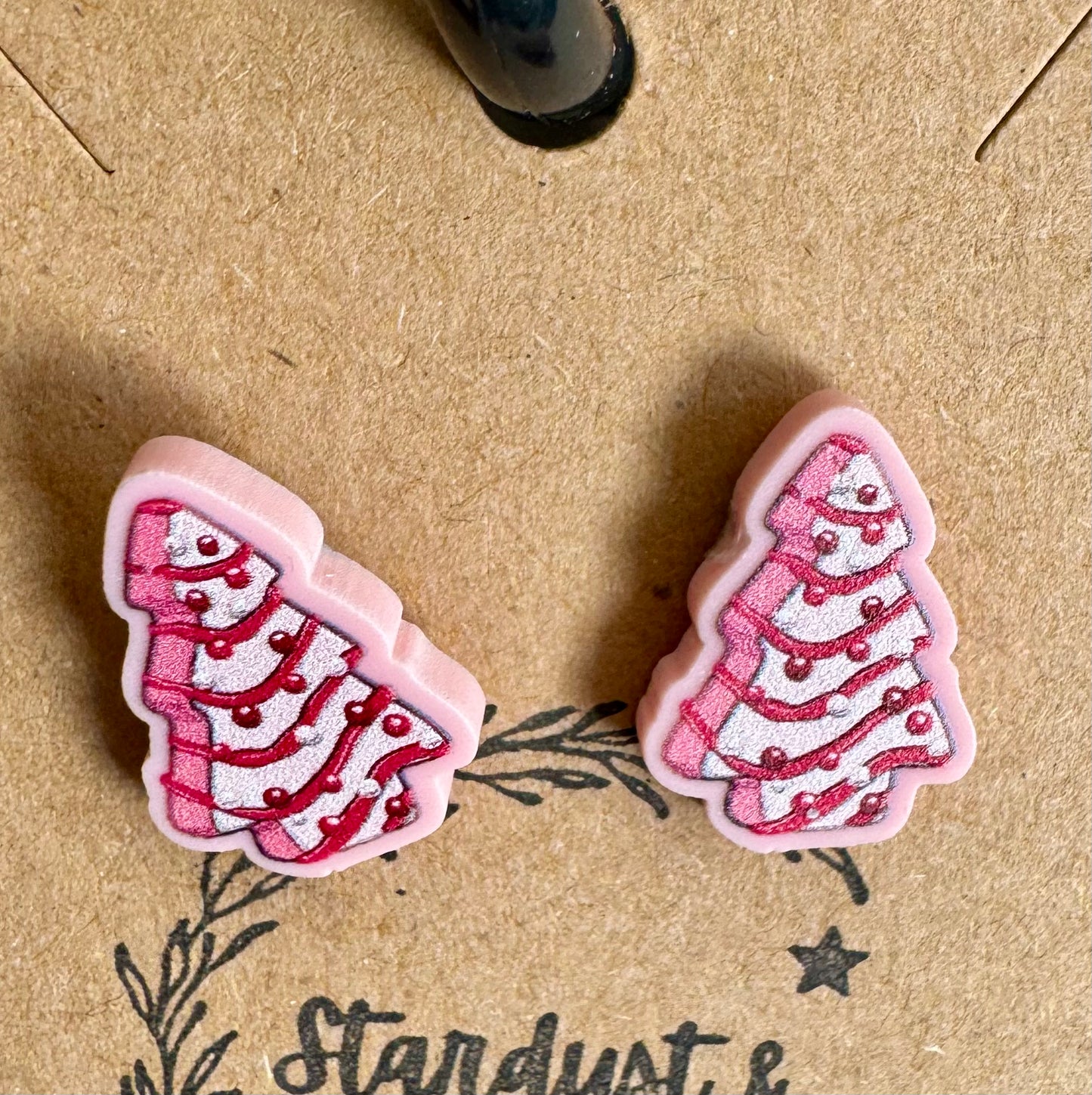 Christmas Tree Cake Stud Earrings