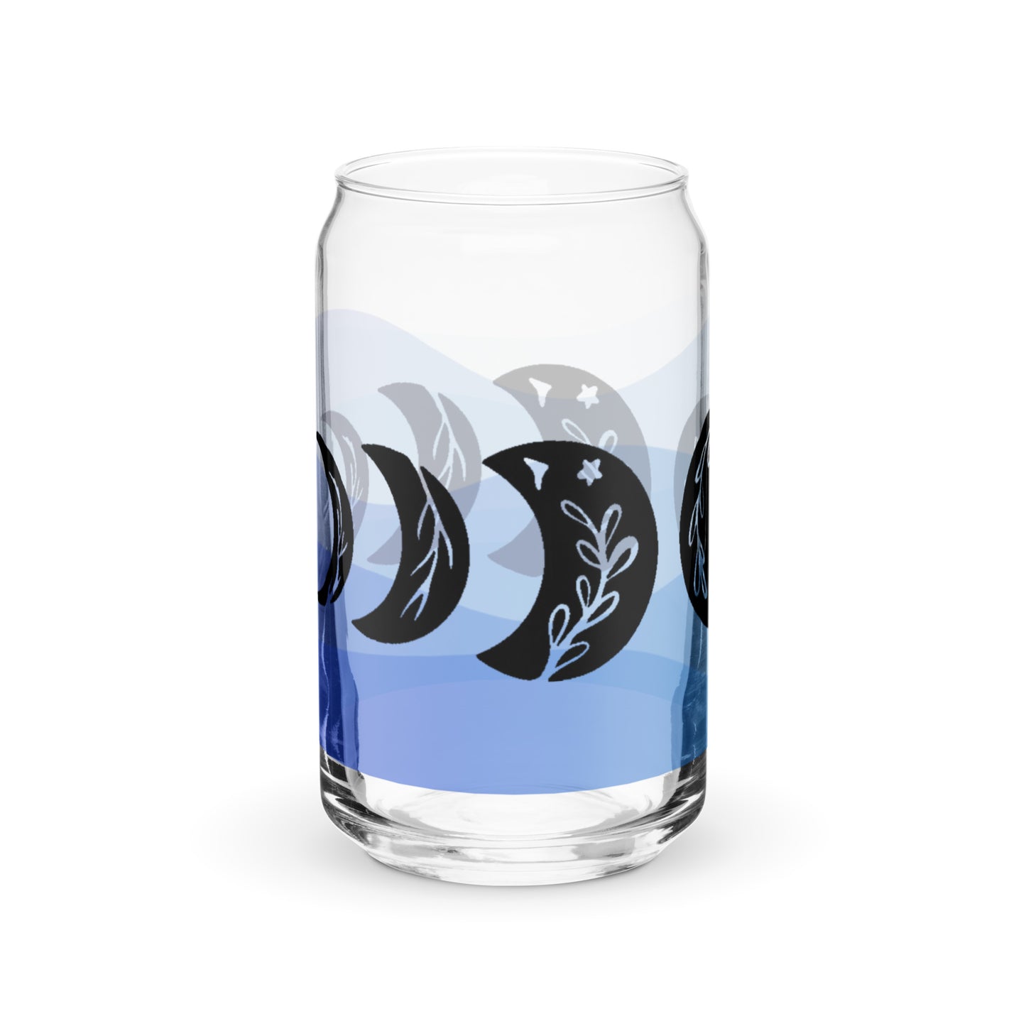 Moon Phases Glass tumbler with optional bamboo lid and straw