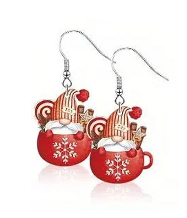 Christmas Gnome Acrylic Earrings