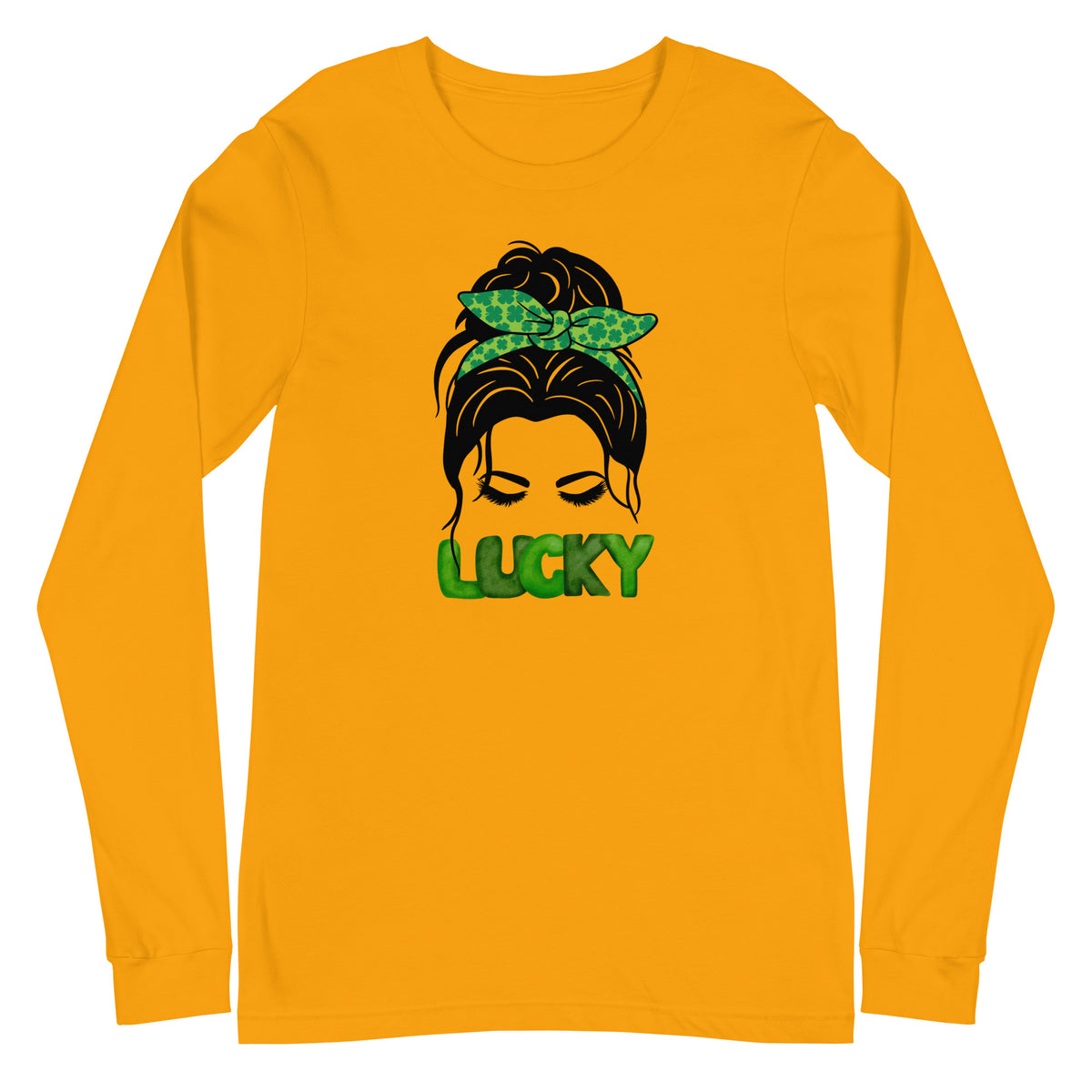 Lucky Lady with Bow Shamrock Unisex Long Sleeve Tee St Patrick’s Day - Stardust & Moonstone