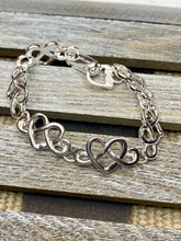 Load image into Gallery viewer, Silver Heart Link Bracelet - Stardust &amp; Moonstone
