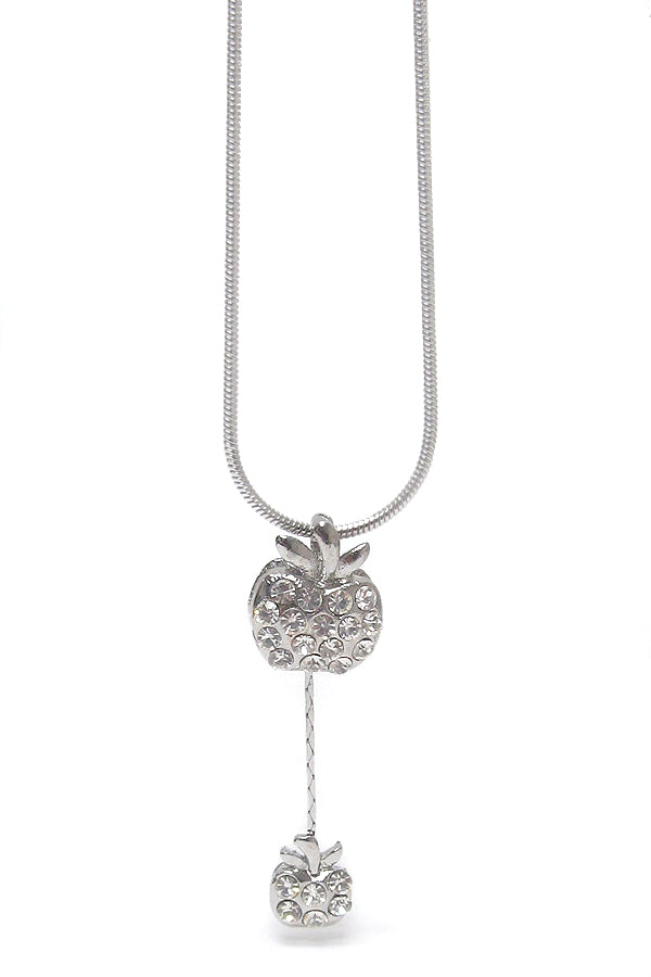 Crystal Apple Pendant Necklace