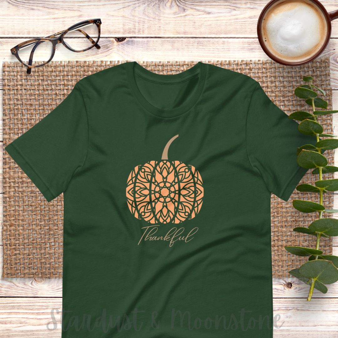 Mandala Pumpkin Thankful Unisex t-shirt