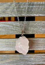 Load image into Gallery viewer, Natural Rose Quartz Nugget Necklace - Stardust &amp; Moonstone
