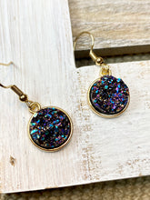 Load image into Gallery viewer, Druzy Stone Dangle Earrings - Stardust &amp; Moonstone
