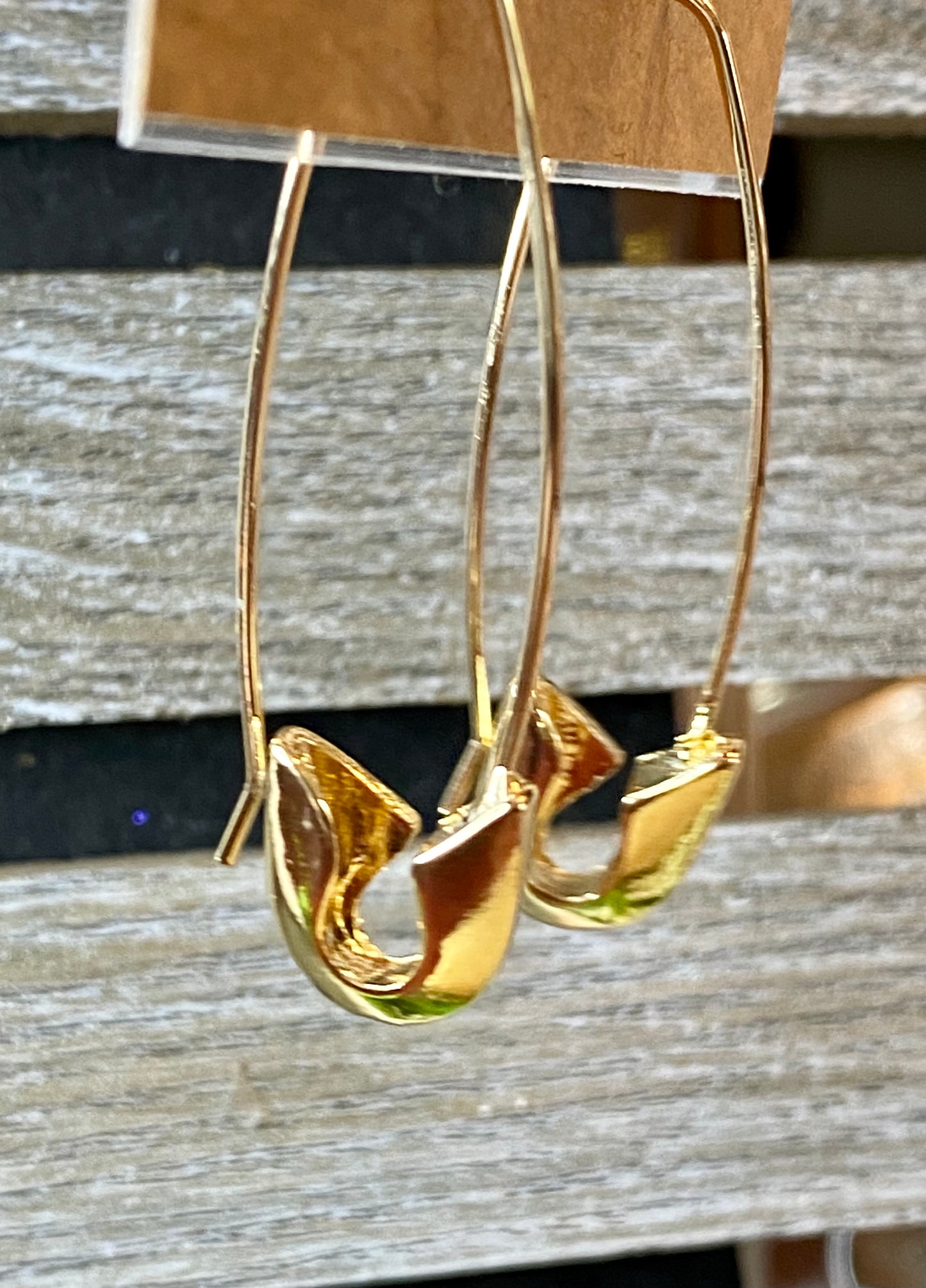 Safety Pin Earrings - Stardust & Moonstone