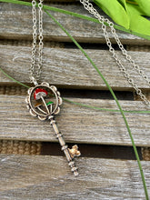 Load image into Gallery viewer, Secret Garden Silver Mushroom Key Necklace
