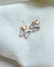 Load image into Gallery viewer, Purple Rhinestone Butterfly Earrings - Stardust &amp; Moonstone
