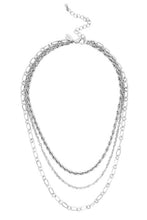 Load image into Gallery viewer, Three Tier Silver Chain Necklace
