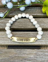 Load image into Gallery viewer, Good Vibes Bead Bracelet with Howlite

