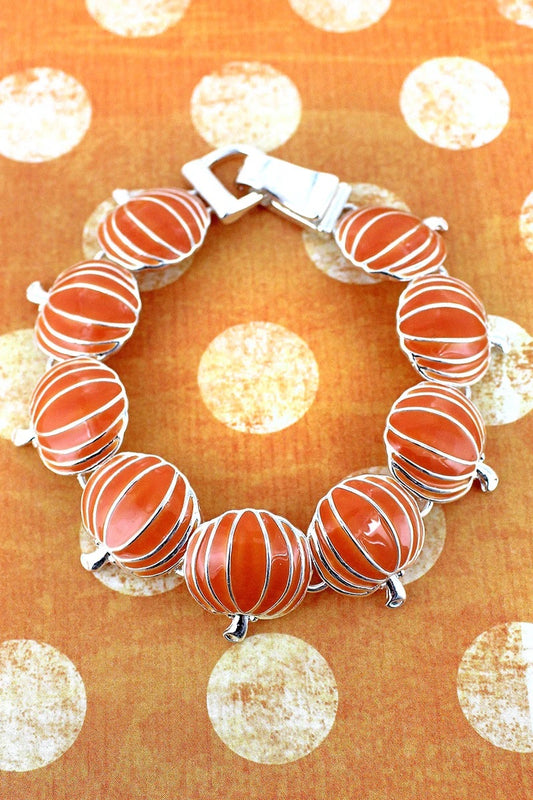 Orange Pumpkin Bracelet - Stardust & Moonstone