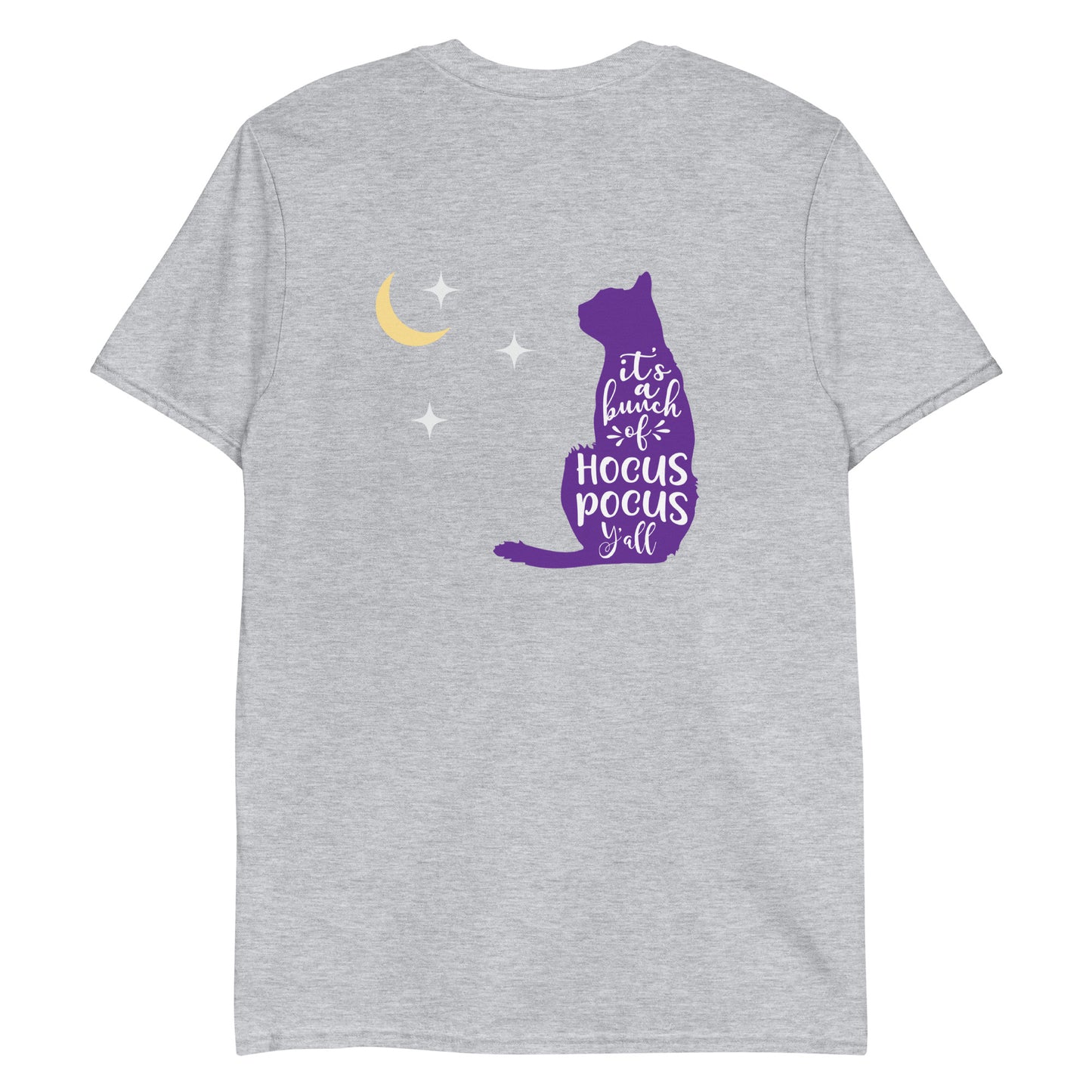 Hocus Pocus Cat Back Print Short-Sleeve Unisex T-Shirt