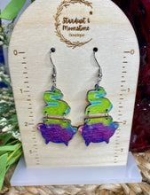 Load image into Gallery viewer, Fall Earrings - Halloween Witches Cauldron Wooden Dangles
