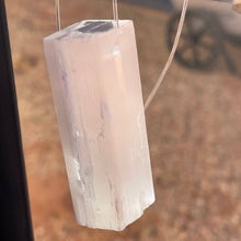 Load image into Gallery viewer, Selenite Pendant raw predrilled crystal
