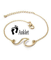 Load image into Gallery viewer, Wave Anklets in Silver or Gold
