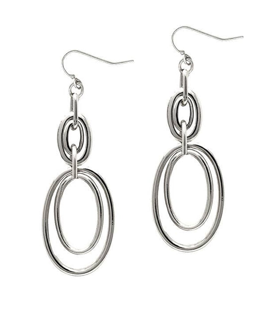 Silver Chain Link Earrings - Stardust & Moonstone