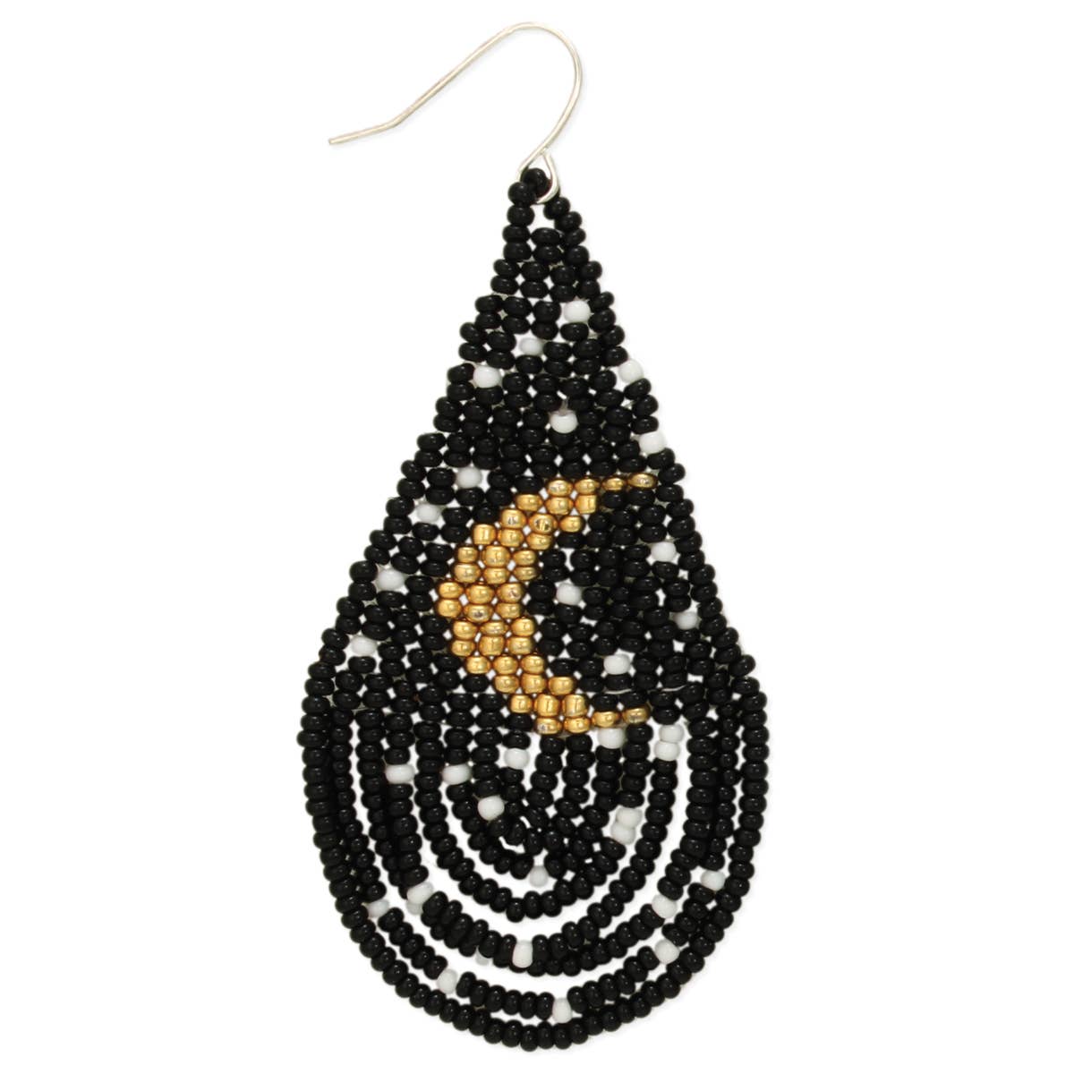 Mystic Nights Beaded Crescent Moon Earrings
