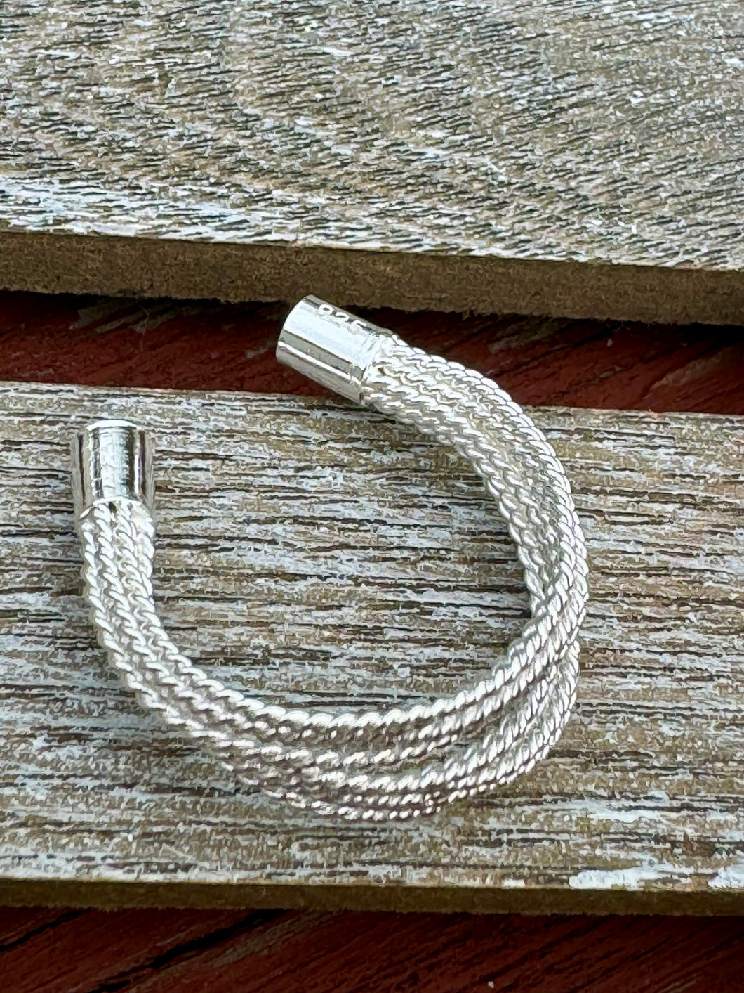Silver Rope Adjustable Ring