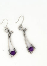 Load image into Gallery viewer, Boho Silver &amp; Purple Amethyst Earrings
