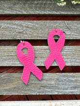 Load image into Gallery viewer, Breast Cancer Awareness Pink Ribbon Earrings
