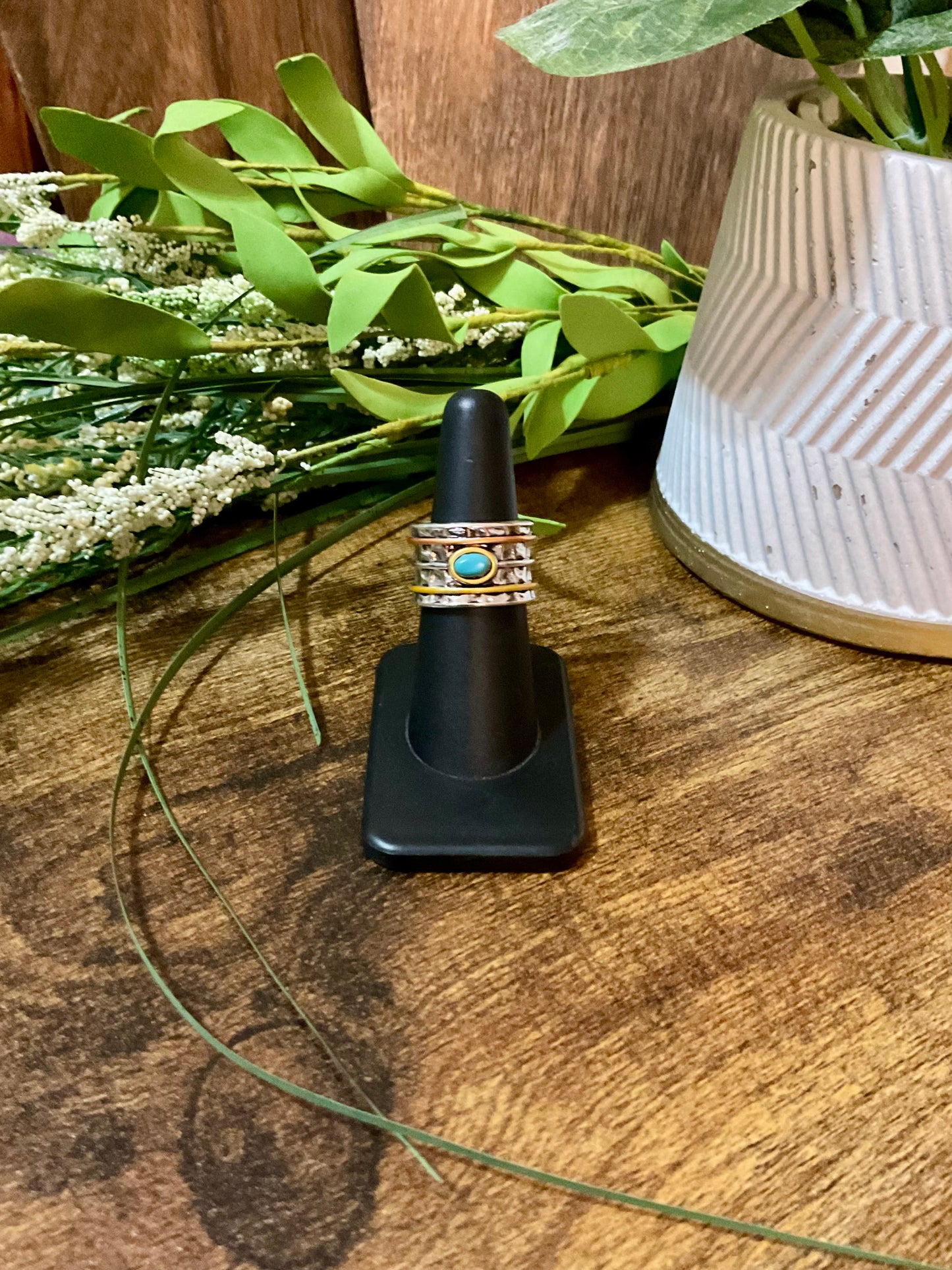 Turquoise Center Wide Statement Ring