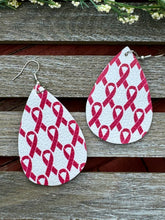 Load image into Gallery viewer, Breast Cancer Awareness Pink Teardrop Earrings
