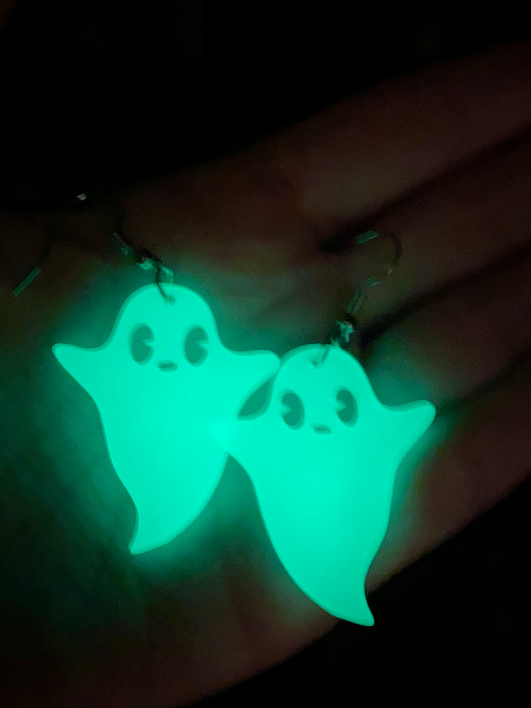 Fall Earrings - Glow-in-dark-Ghosts Halloween Dangles