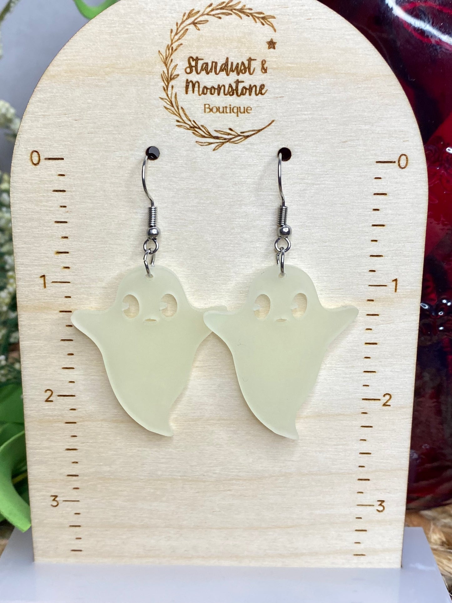 Fall Earrings - Glow-in-dark-Ghosts Halloween Dangles