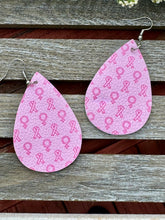 Load image into Gallery viewer, Breast Cancer Awareness Pink Teardrop Earrings
