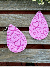 Load image into Gallery viewer, Breast Cancer Awareness Pink Teardrop Earrings
