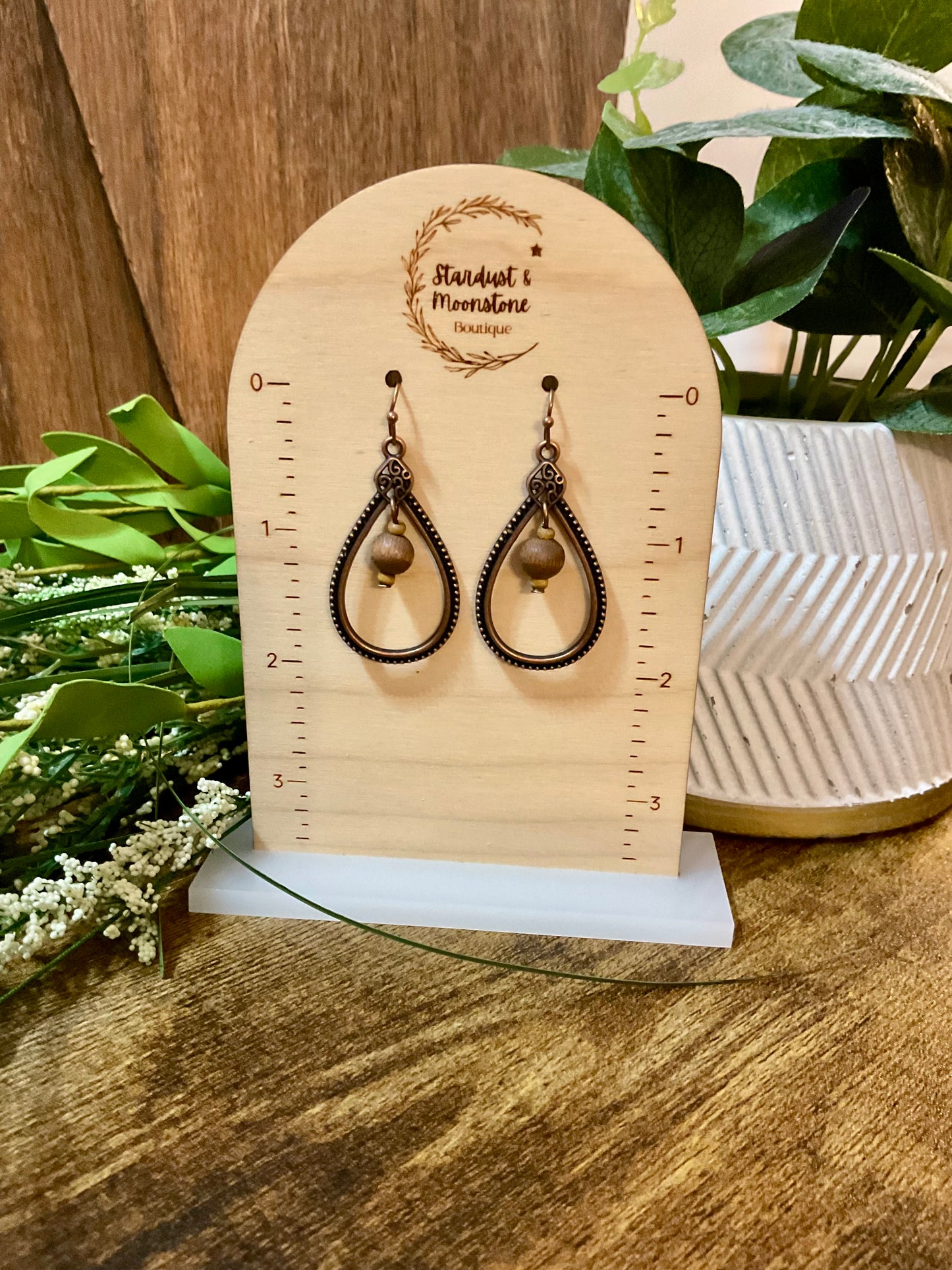 Vintage Teardrop Earrings in Copper