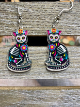 Load image into Gallery viewer, Sugar Skull Cat Dangles
