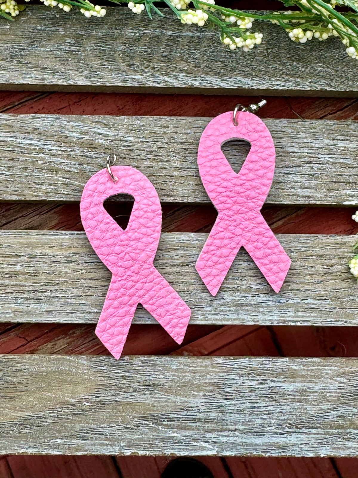 Breast Cancer Awareness Pink Ribbon Earrings - Stardust & Moonstone