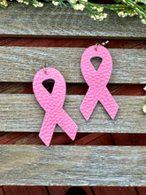 Load image into Gallery viewer, Breast Cancer Awareness Pink Ribbon Earrings
