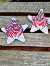 Load image into Gallery viewer, Star Patriotic Earrings Fourth of July Flags
