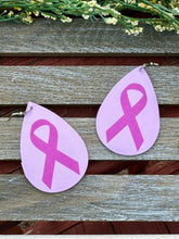 Load image into Gallery viewer, Breast Cancer Awareness Pink Ribbon Earrings
