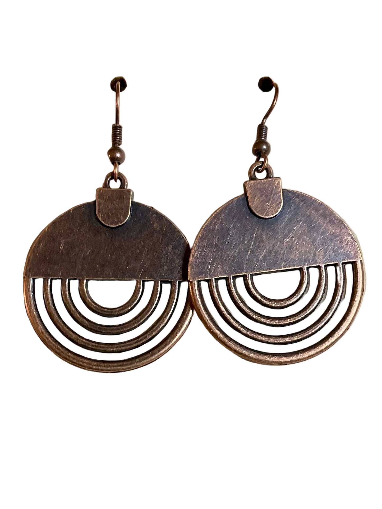 Copper Disc Earrings - Stardust & Moonstone