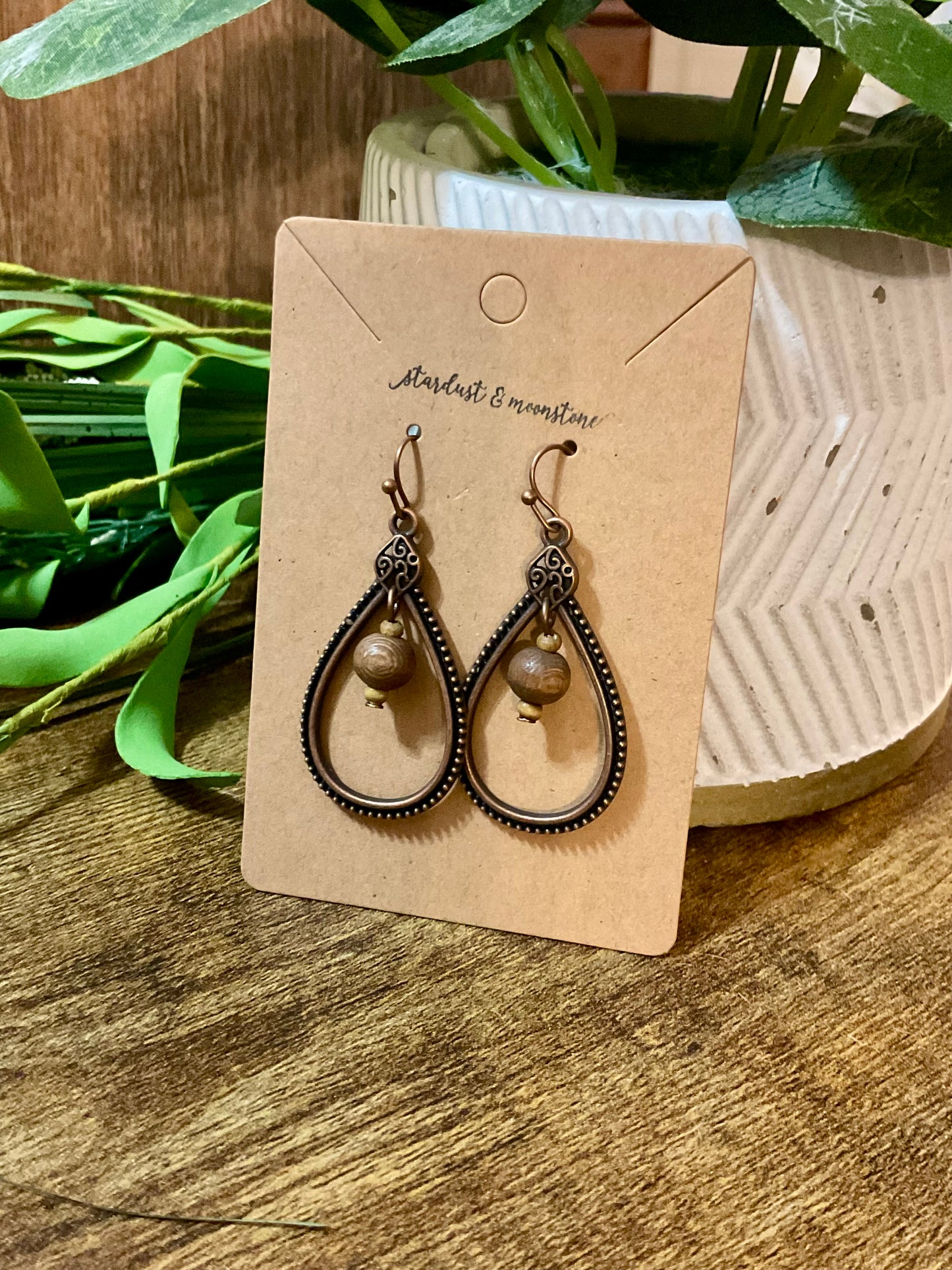 Vintage Teardrop Earrings in Copper