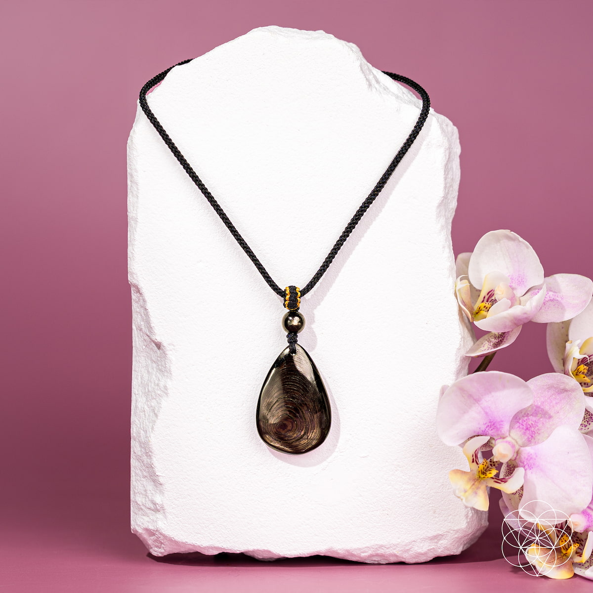 The ﻿Hypersthene Millionaire Manifestation Pendant - Stardust & Moonstone