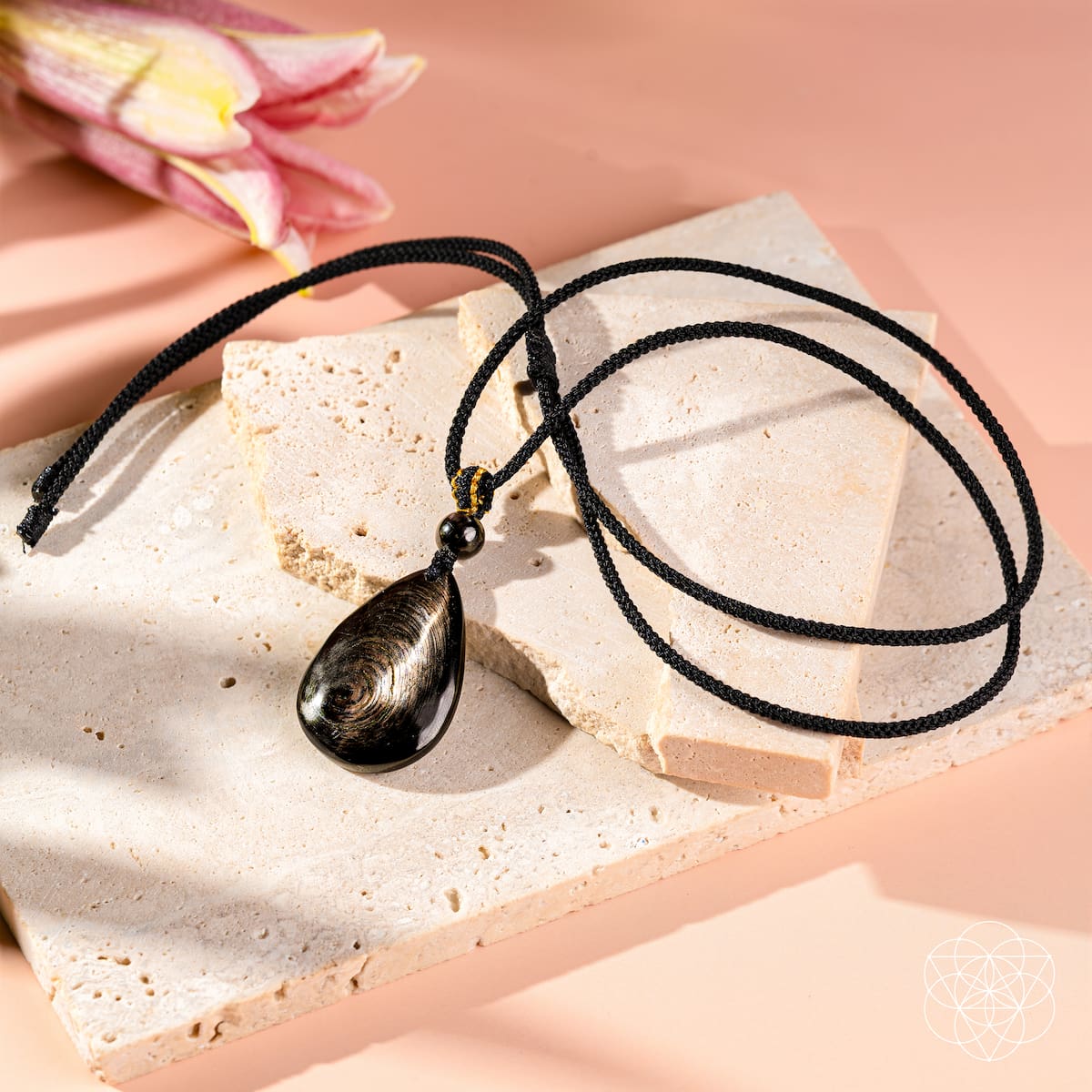 The ﻿Hypersthene Millionaire Manifestation Pendant - Stardust & Moonstone