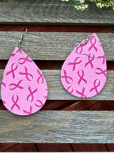 Load image into Gallery viewer, Breast Cancer Awareness Pink Teardrop Earrings
