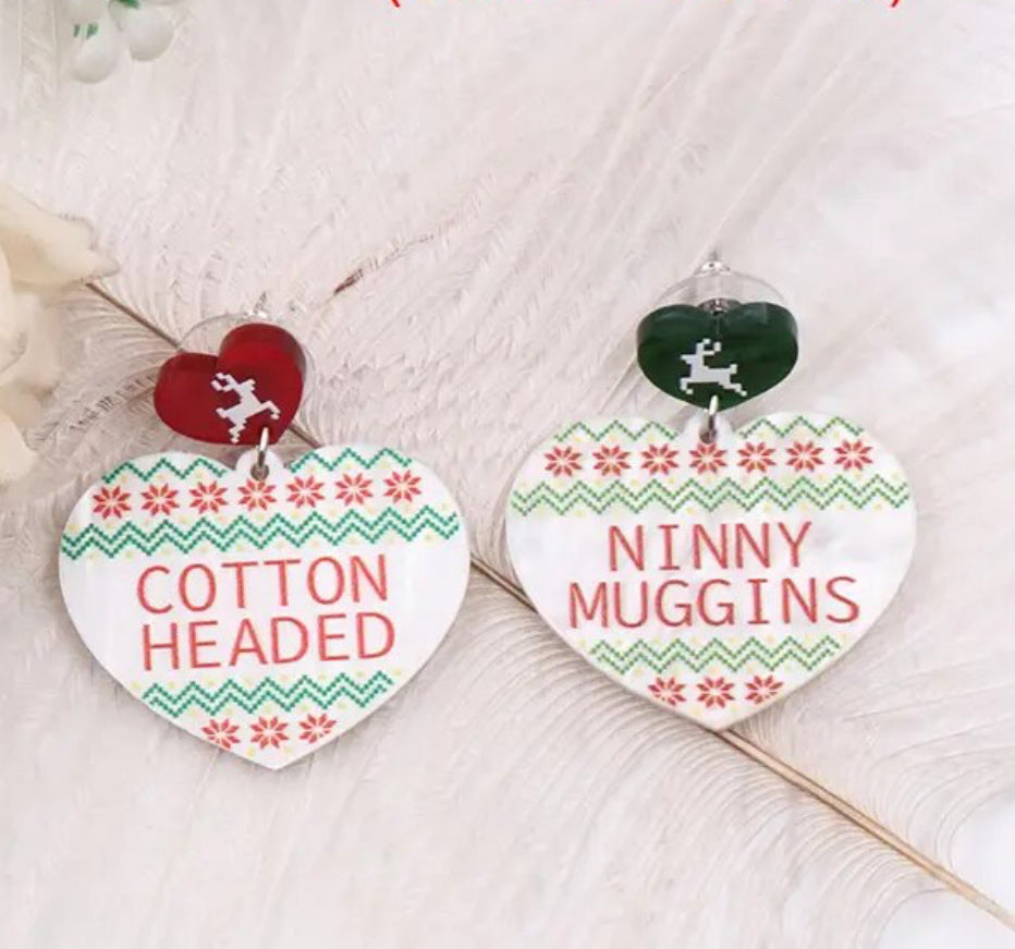 Elf Cotton Headed Ninny Muggins Stud Earrings