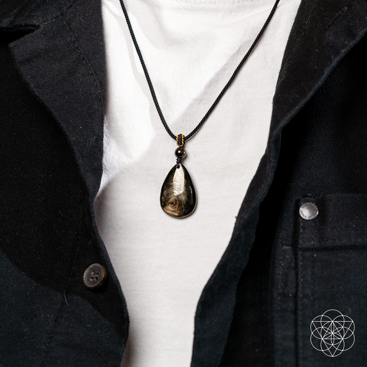 The ﻿Hypersthene Millionaire Manifestation Pendant - Stardust & Moonstone