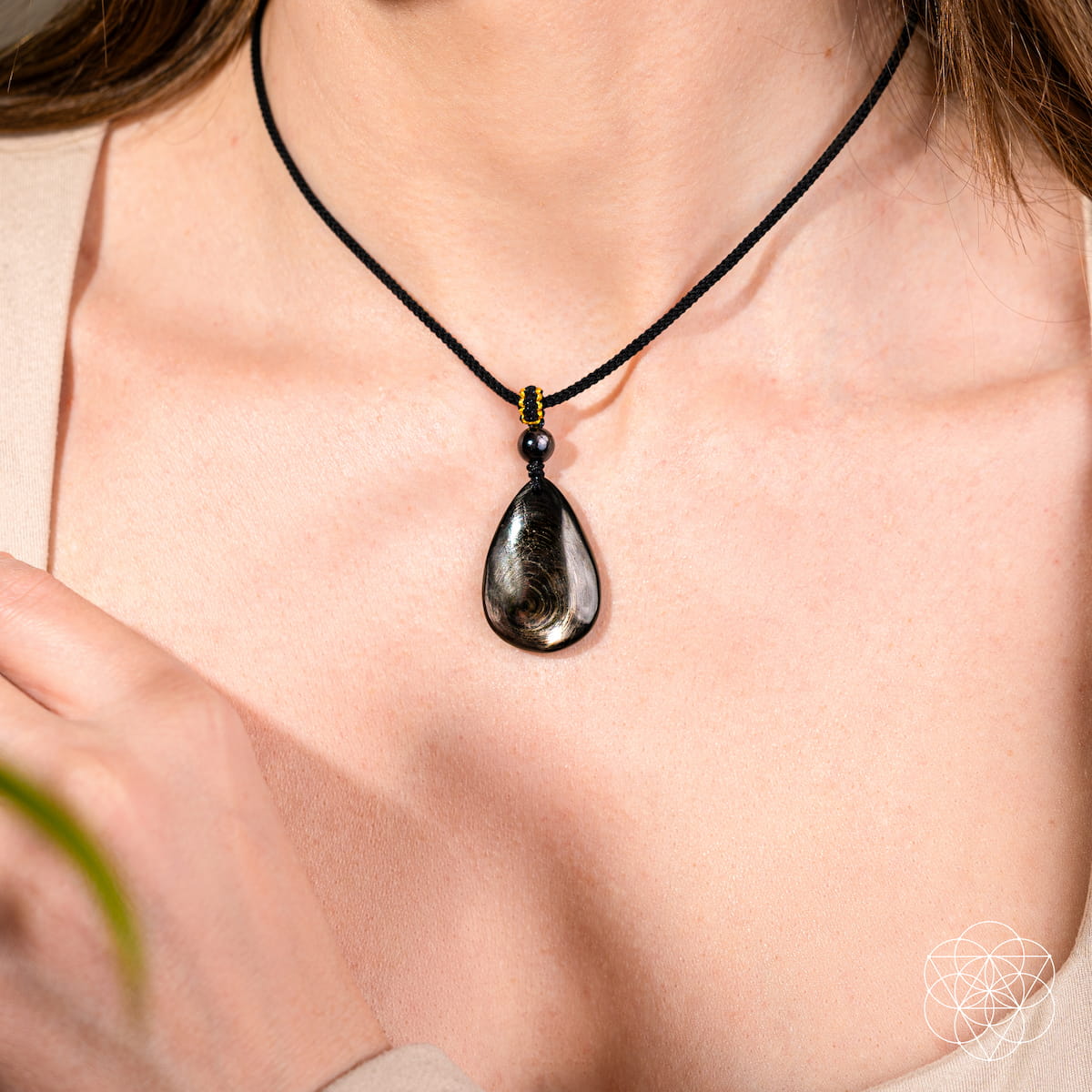 The ﻿Hypersthene Millionaire Manifestation Pendant - Stardust & Moonstone