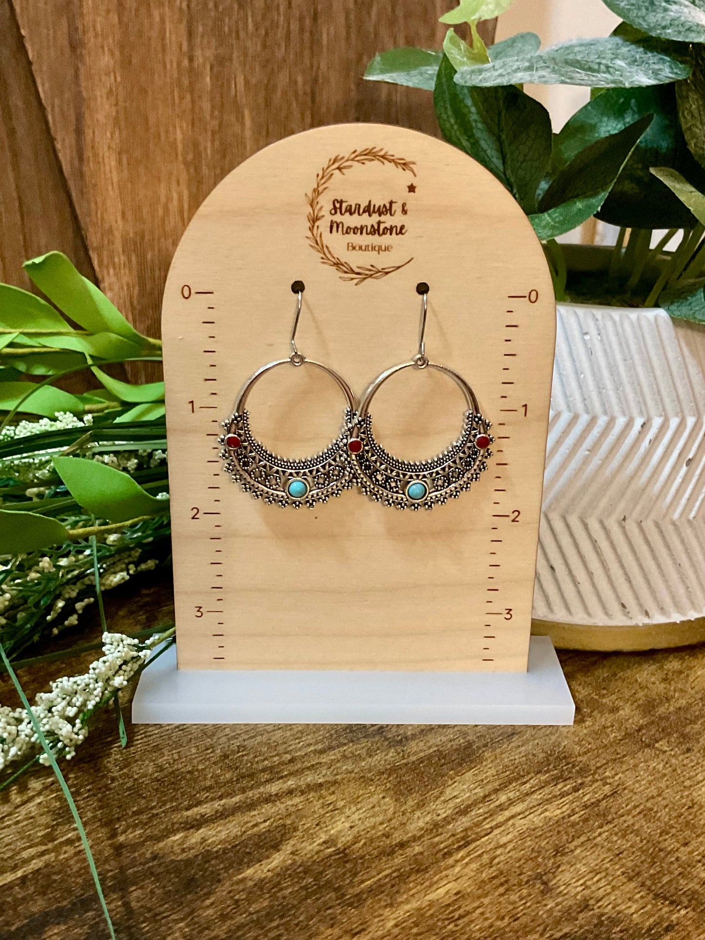 Vintage Filigree Round Silver Earrings