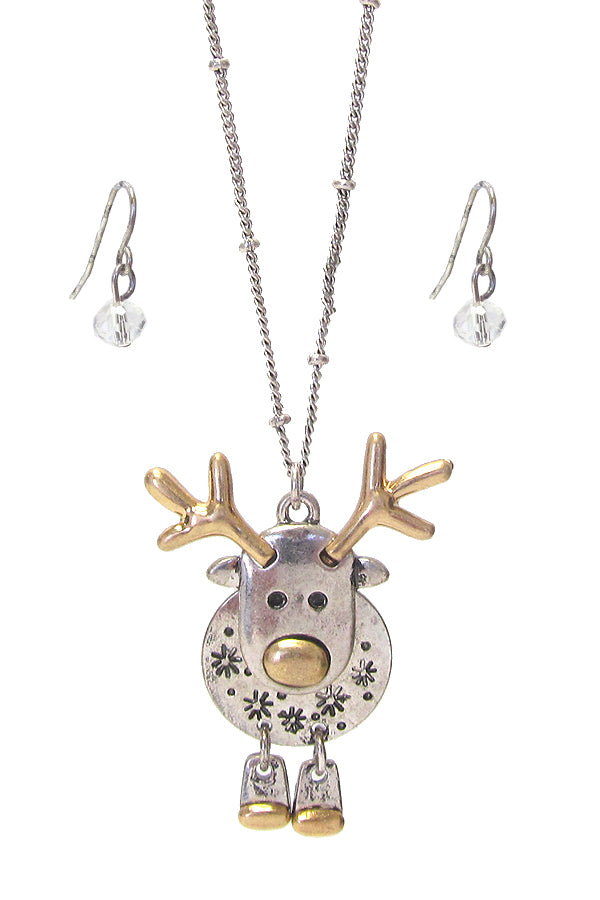 Two-tone Reindeer Necklace