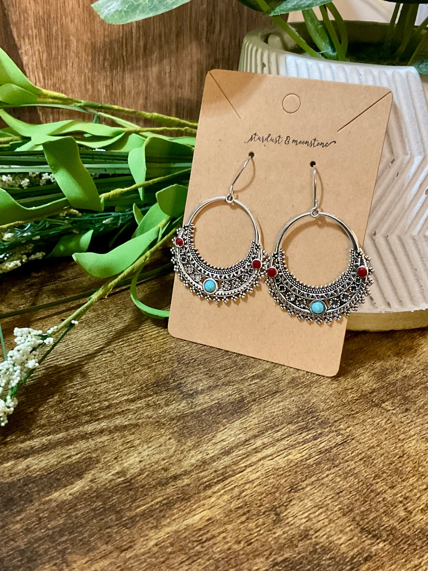 Vintage Filigree Round Silver Earrings